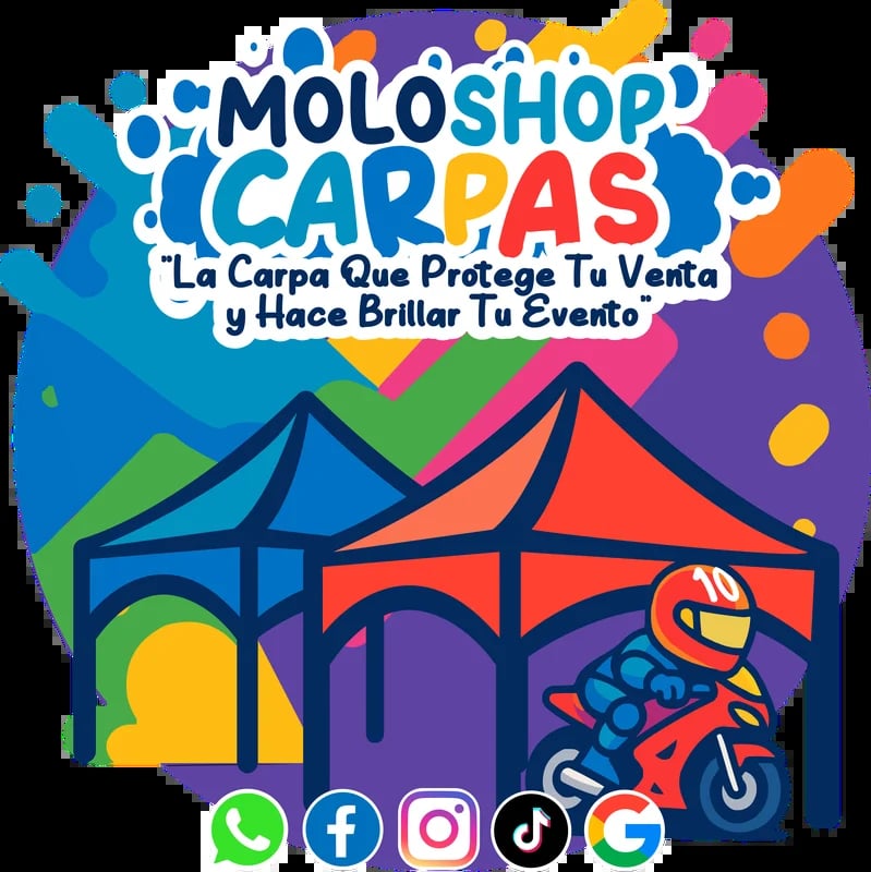 Logo de Moloshop Carpas: carpas multicolores y renta de carpas para eventos